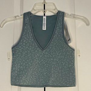 BNWT Athleta Women's Aurora Seamless Crop Rib Workout Tank (XXS,Teal/Blue/Green)